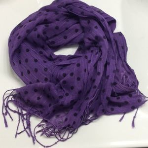Sheer Purple Polka Dot Scarf